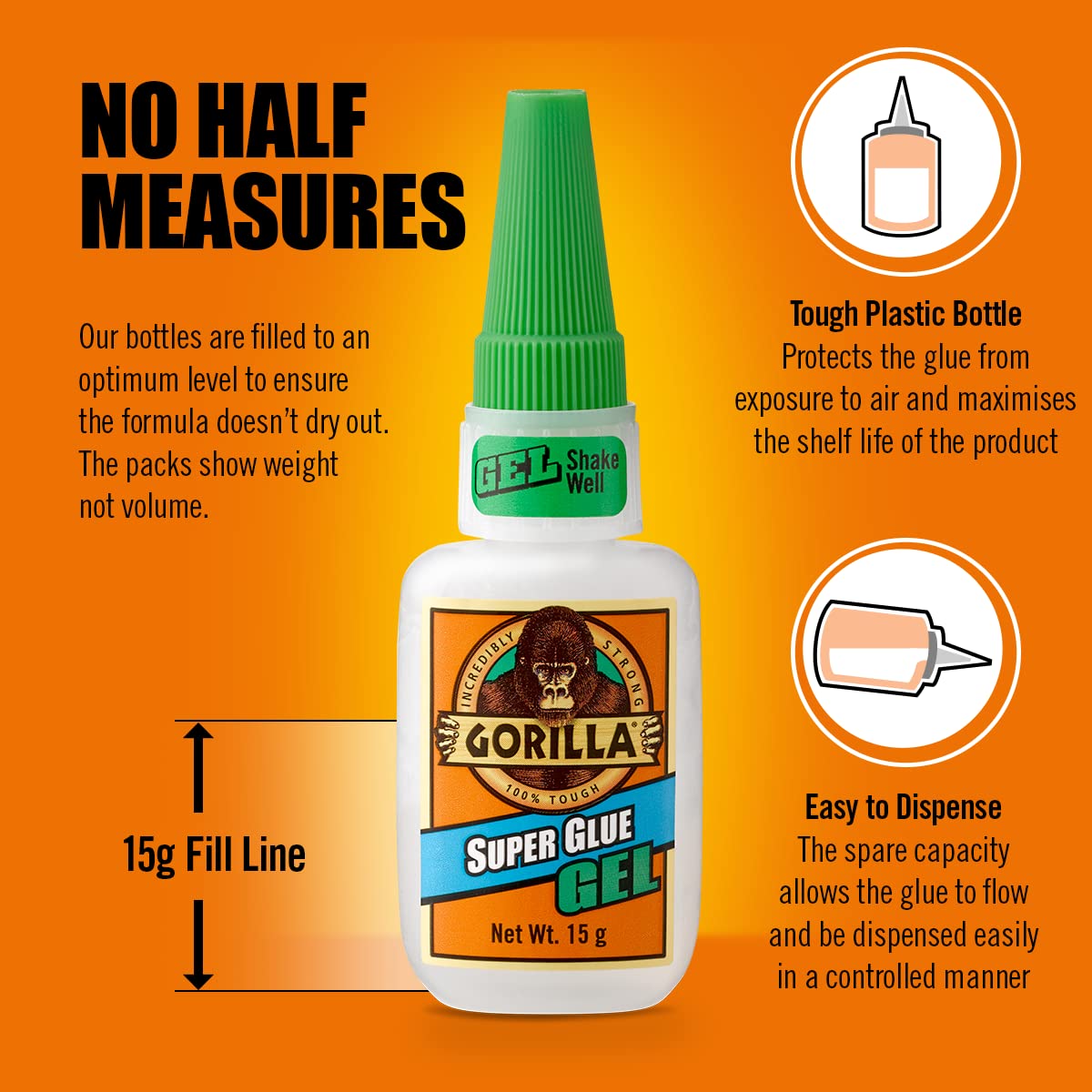 Gorilla Super Glue Gel, 15g – All Purpose