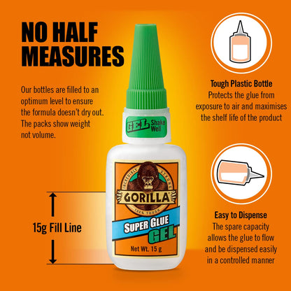 Gorilla Super Glue Gel, 15g – All Purpose