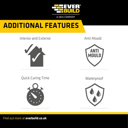 Everbuild Forever Clear Anti-Mould Silicone Sealant Clear – 295Ml