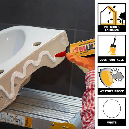 Everbuild Multi Stick | Hybrid Polymer Adhesive | Internal and External Use | White | 3 x 350ml