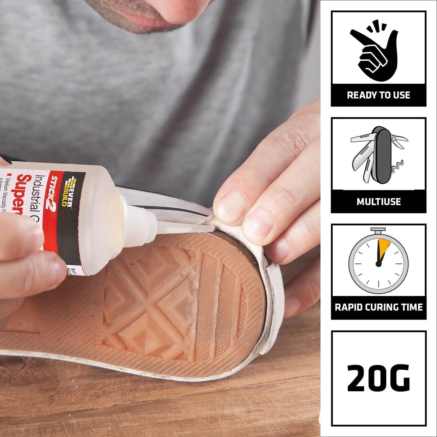 Everbuild Stick2 General Purpose Superglue | Industrial Grade | High Strength | Rapid Setting | Clear | 20g | 3 Pack Bundle