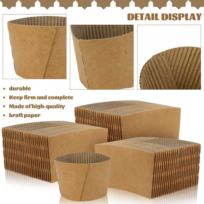 12oz Kraft Paper Cup Sleeves x 1000