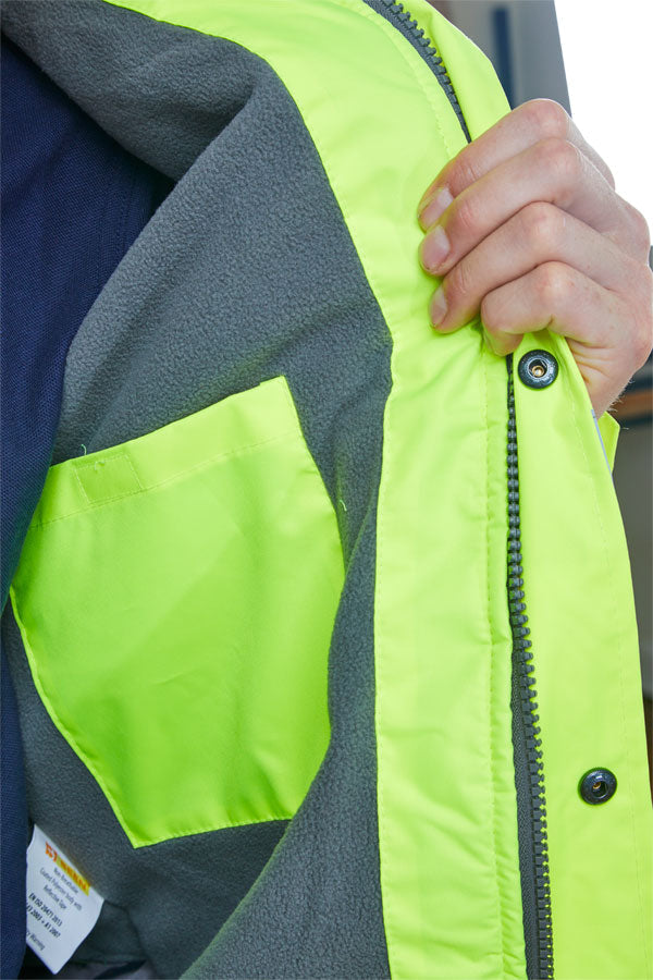 Beeswift Hi Visibility Fleece Lined Bomber Jacket YELLOW {All Sizes} - UK BUSINESS SUPPLIES