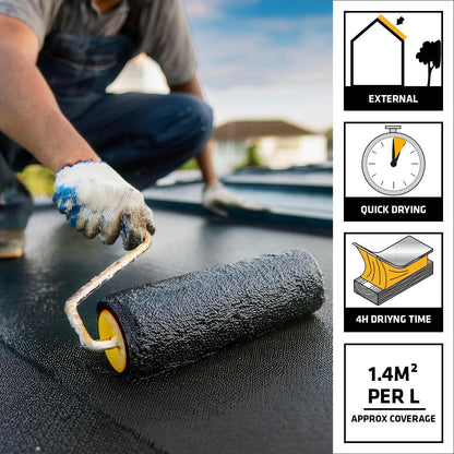 Everbuild Black Jack 904 Roof Felt Adhesive | High Strength | Black | 1 Litre