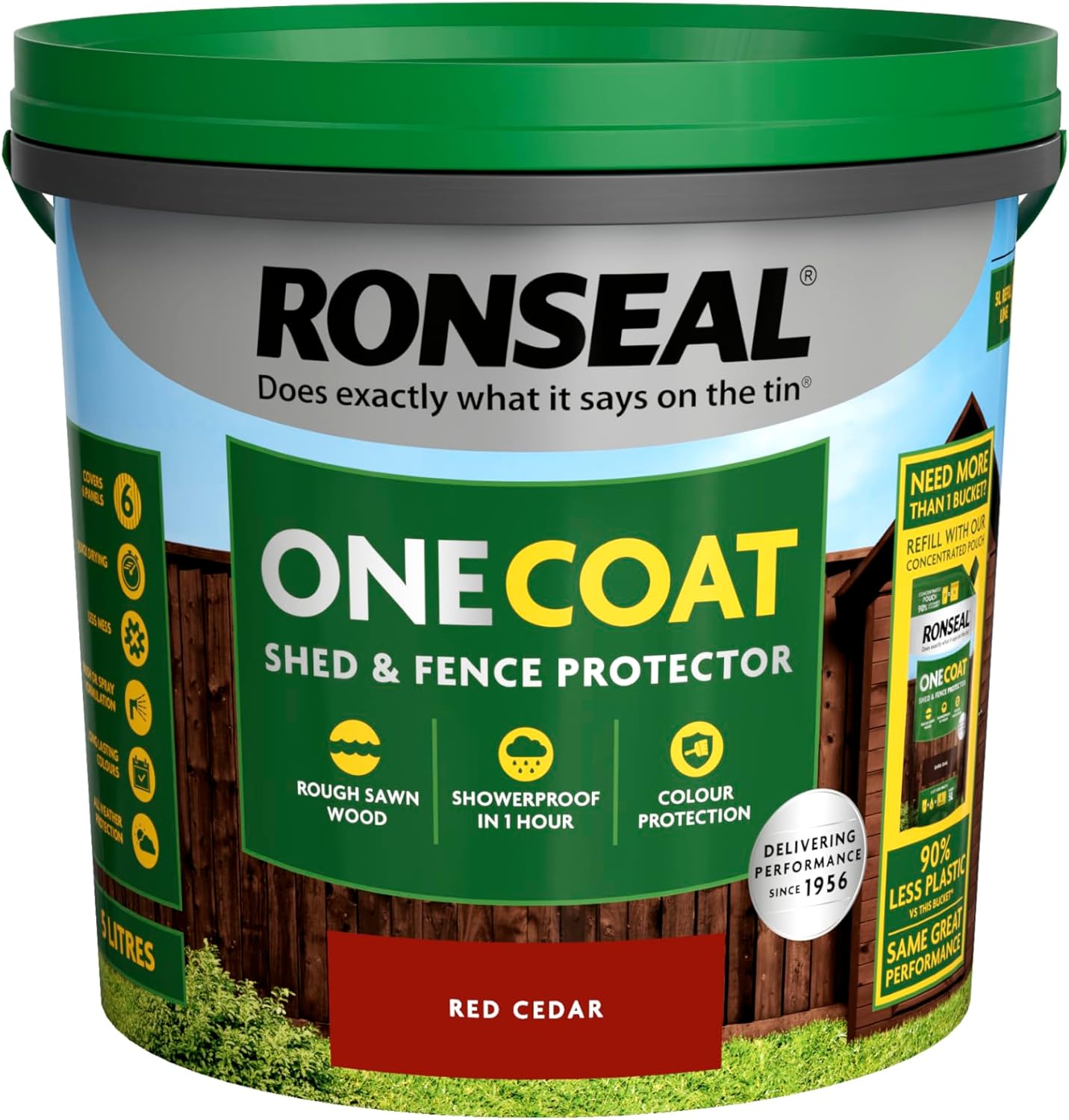 Ronseal One Coat Shed and Fence Protector Red Cedar 5 litres