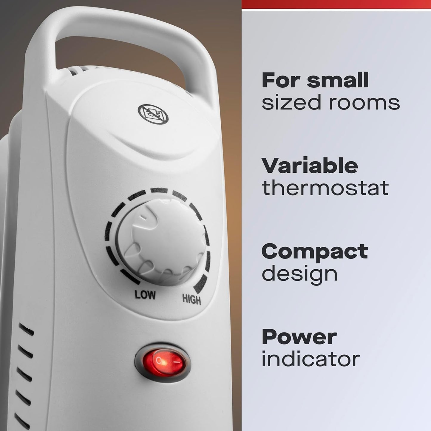 Daewoo Oil Filled Mini Radiator | 650w | White | 5 Fin