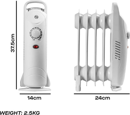 Daewoo Oil Filled Mini Radiator | 650w | White | 5 Fin