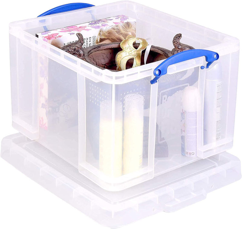 Really Useful Box Plastic Lightweight Robust Stackable 42 Litre 440x520x310mm Clear Code 42C