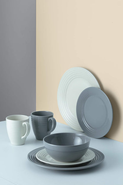 Price & Kensington Typhoon Stoneware Grey Mugs 350ml/ 12oz