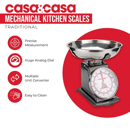 Mechanical Kitchen Scales, Professional Food Weighing Scale Dual Display