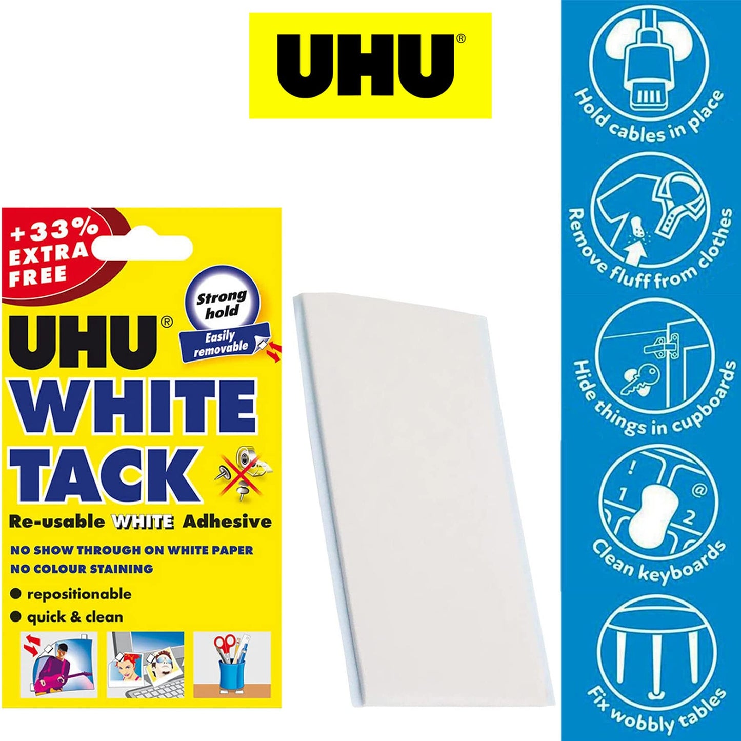 UHU 043496 White Tack + Extra 33%