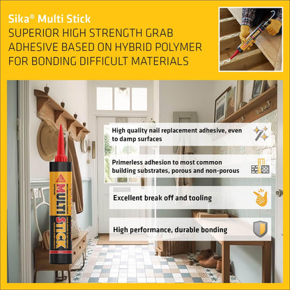 Everbuild Multi Stick | Hybrid Polymer Adhesive | Internal and External Use | White | 3 x 350ml