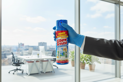 Elbow Grease Glass Cleaner Aerosol | Super Shine, Foaming Action | Cleans Windows, Mirrors, Glass |Streak Free | 1 x 400ml
