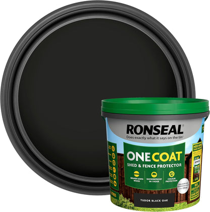 Ronseal One Coat Shed and Fence Protector Black Oak 5 litres