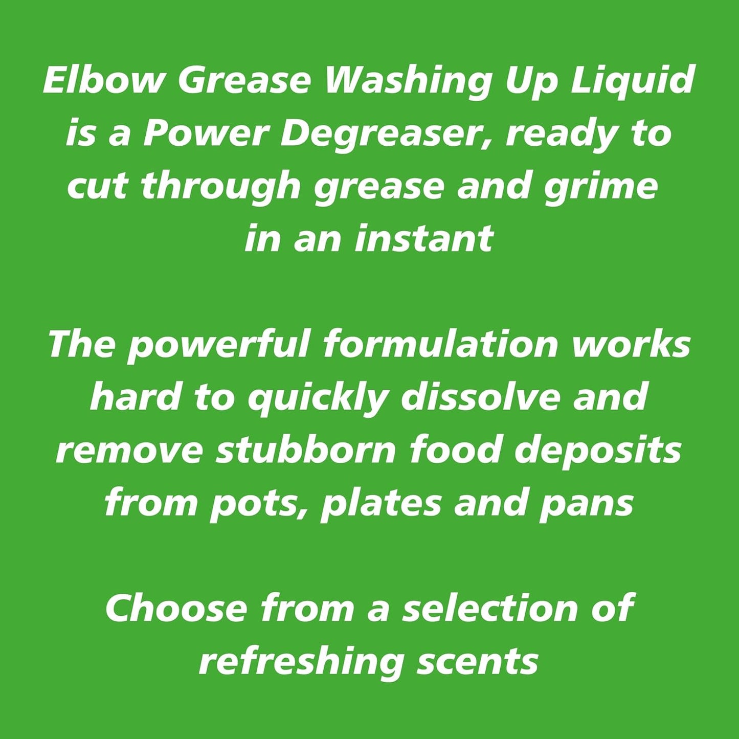 Elbow Grease Washing Up Liquid | Power Degreaser | Soap for Hand Washing Dishes, Pots, Pans & Glasses | Apple | 1 x 600ml