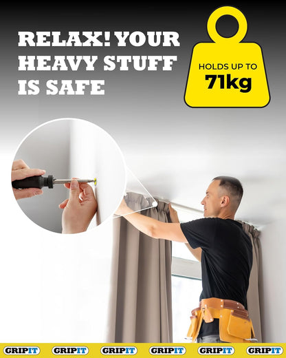 Gripit Yellow Plasterboard Fixings | Pack of 4 | Heavy Duty Plasterboard Fixings | Holds Up to 7
