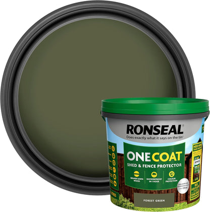 Ronseal One Coat Shed and Fence Protector Forest Green 5 litres