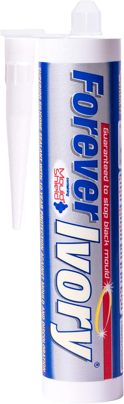 Everbuild Forever Ivory Anti-Mould Silicone Sealant  Ivory | 295ml