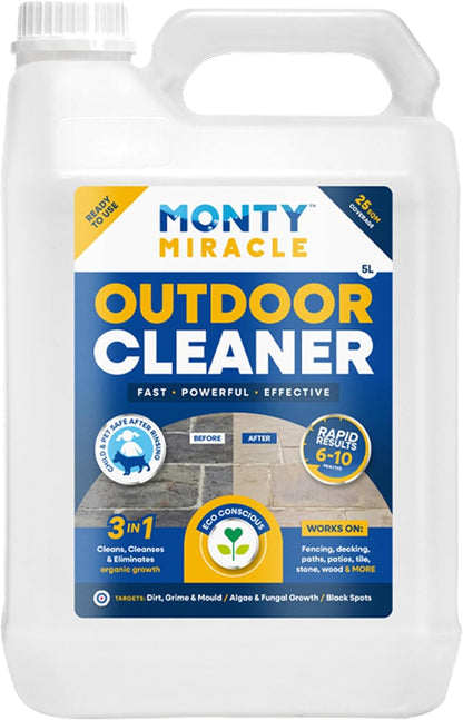 Monty Miracle Cleaner | Fast Patio Cleaner | Patio, Decking , Stone Floors etc..| 2 x 5 Litre