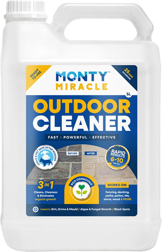 Monty Miracle Cleaner | Fast Patio Cleaner | Patio, Decking , Stone Floors etc..| 5 Litre