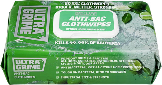 UltraGrime Antibacterial Wipes 80