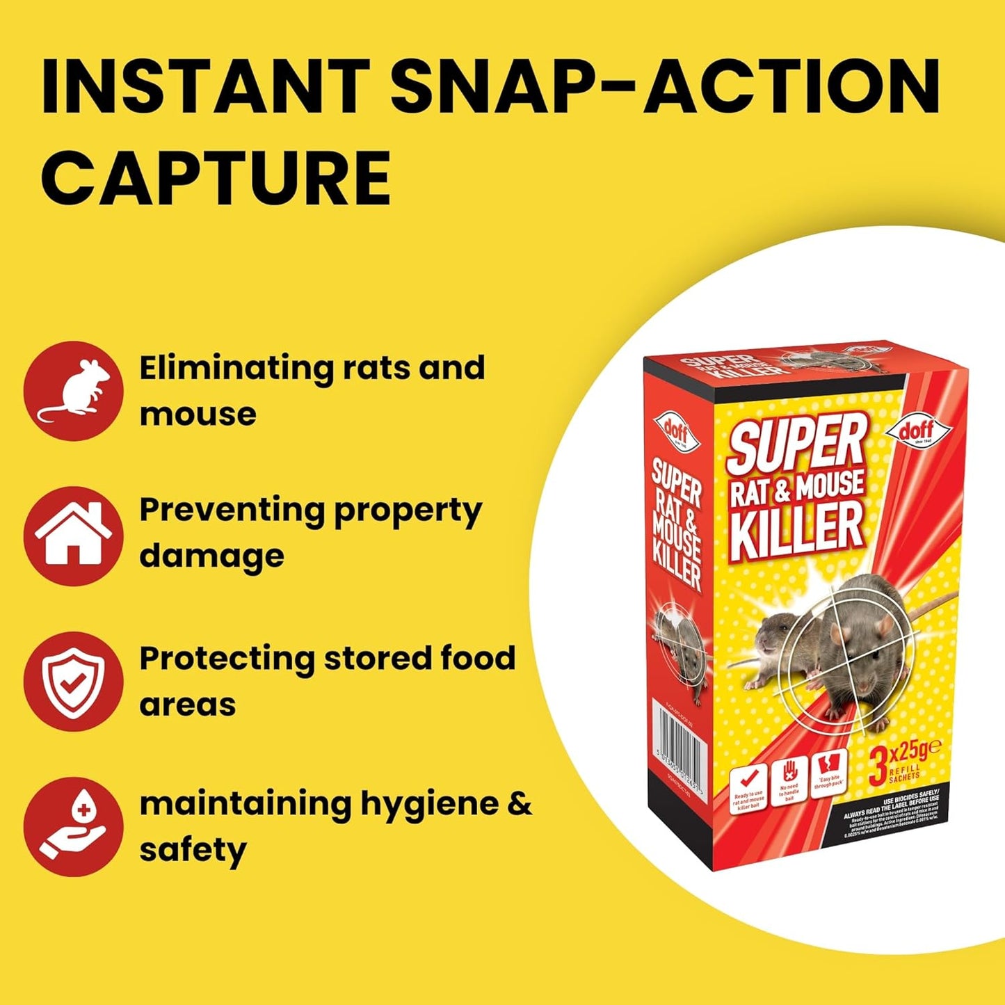 Doff Super Rat and Mouse Killer Bait | 3 x 25g