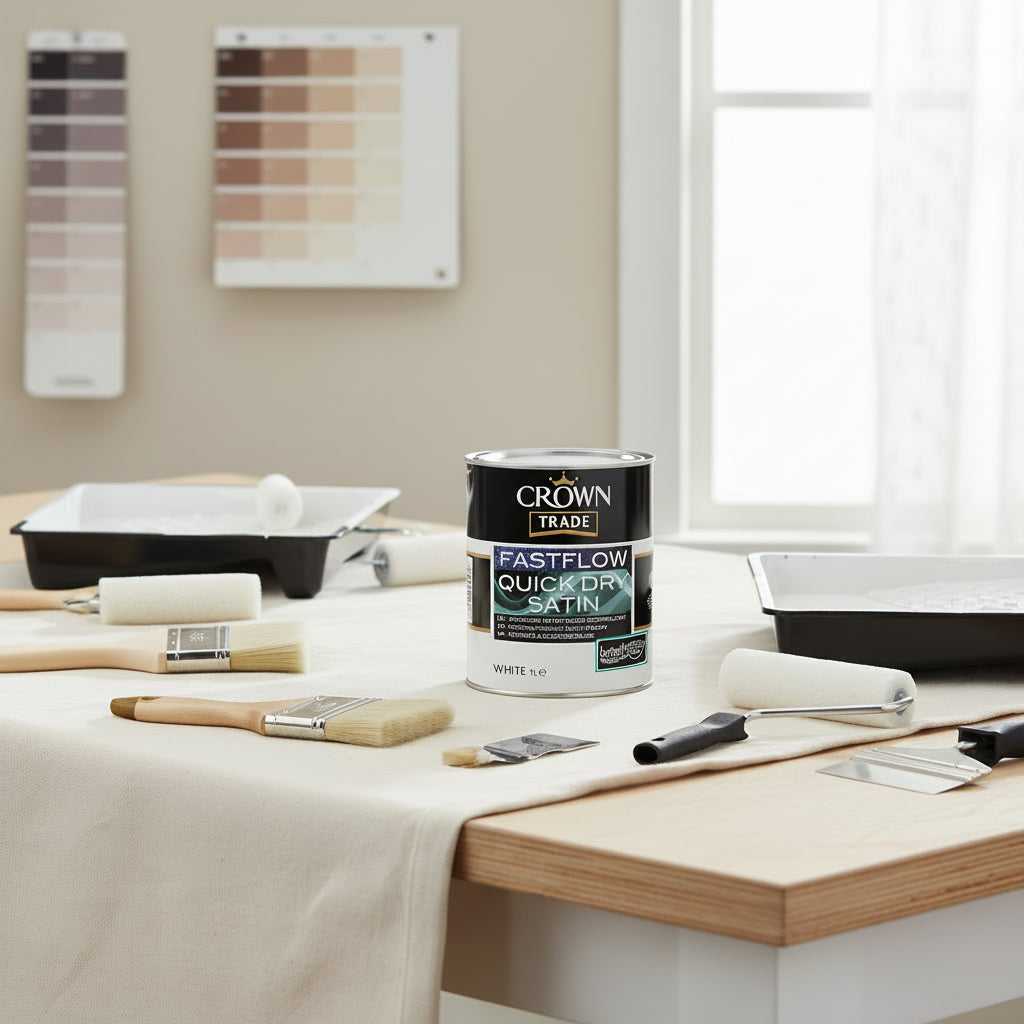 Crown Trade Fastflow Quick Dry Satin White