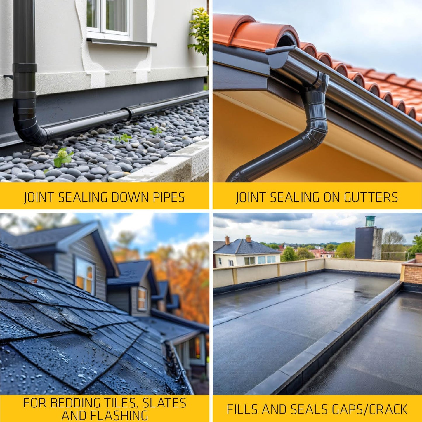 Everbuild - Roof & Gutter Sealant Black Tube