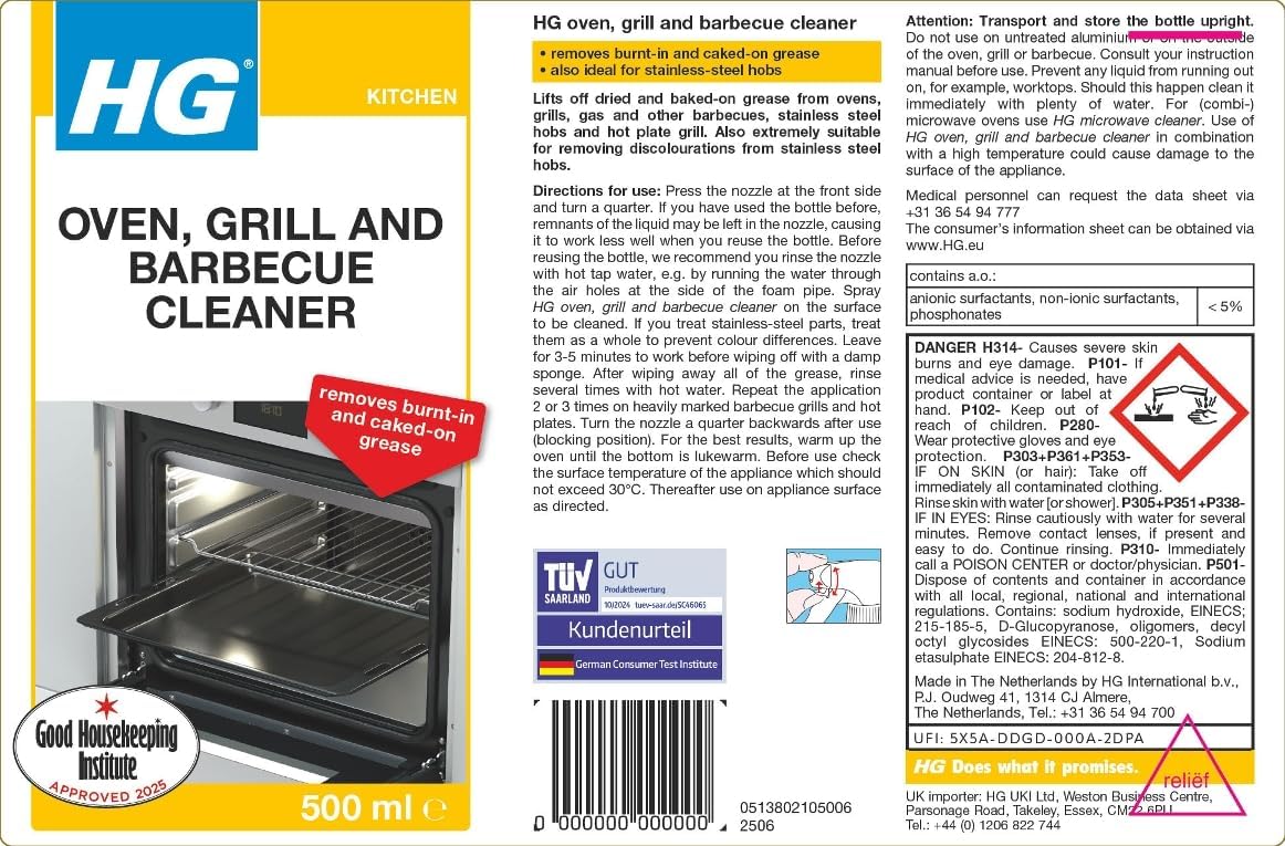 HG Kitchen Oven, Grill & Barbecue Cleaner 500ml