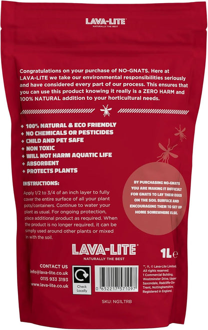 Lava-Lite No Gnats | Original Natural Fungus Gnat Killer for Houseplants, Soil & Compost | Child