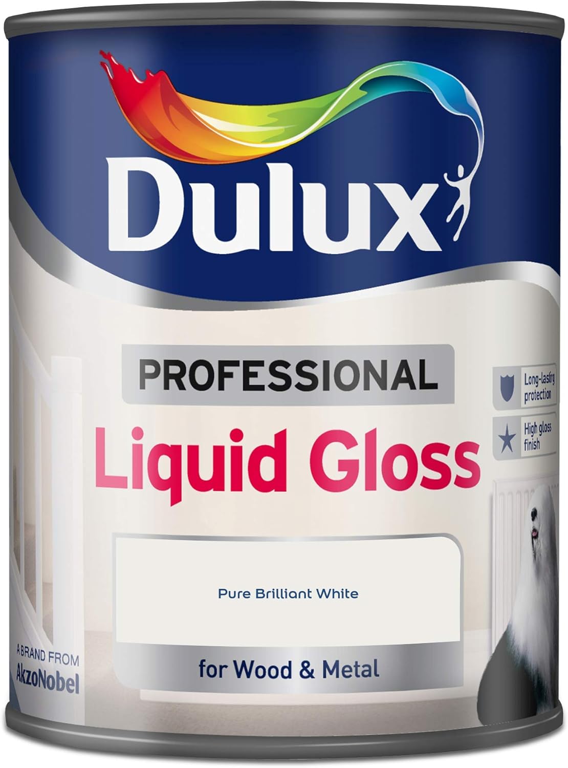Dulux Professional Liquid Gloss Paint For Wood And Metal - Pure Brilliant White 750 Ml