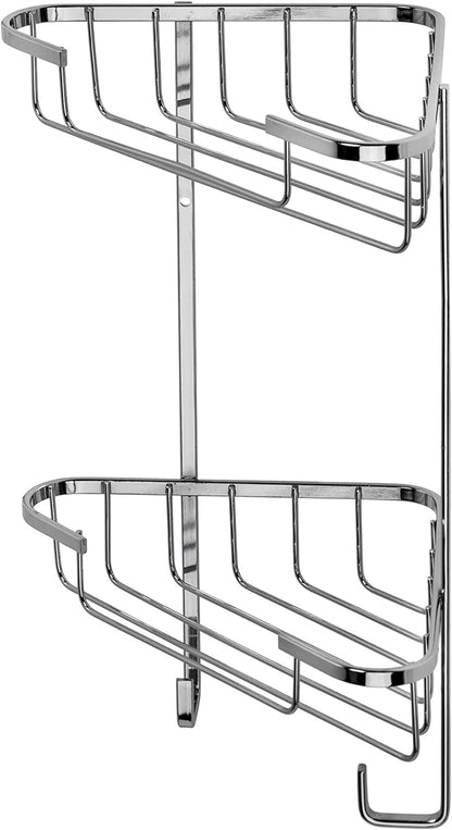 Croydex Chrome Corner Shower Caddy - Medium Two Tier