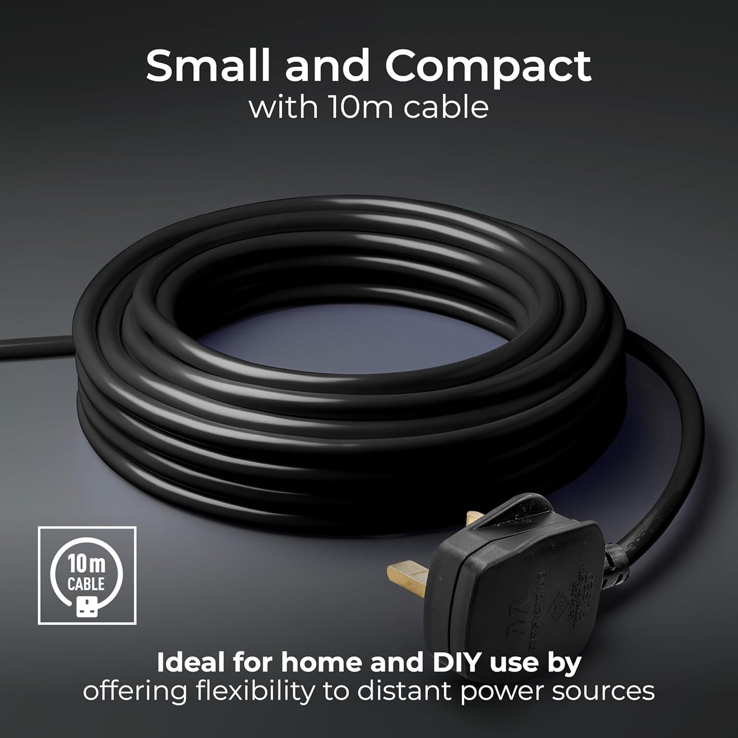 Masterplug Mct1010/4Bl Four Socket 10A Cassette Cable Reel With Thermal Cut-Out, 10 Metres, Blue