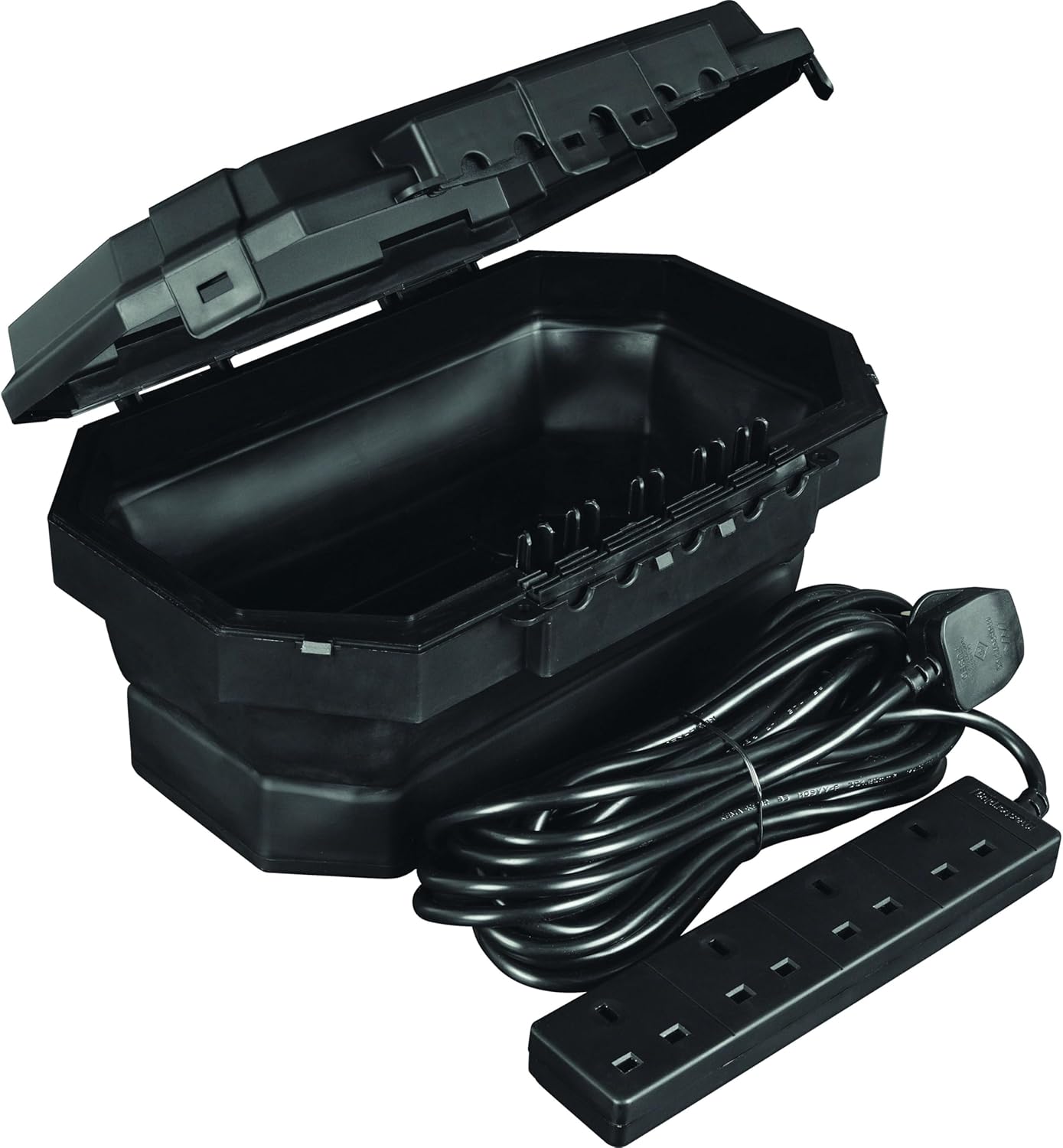 Masterplug Collapsible Electrical Connection Box | Cable Enclosure with 4 Plug Socket 8m Extension Lead | Weatherproof