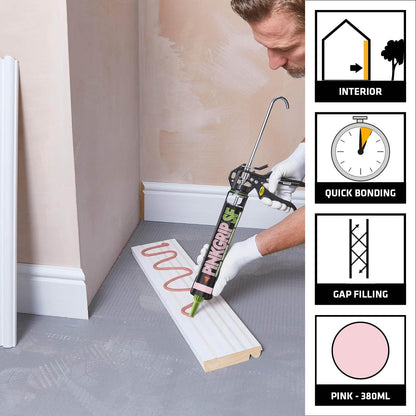 Everbuild Pinkgrip Solvent Free Grab Adhesive Pink – 380Ml