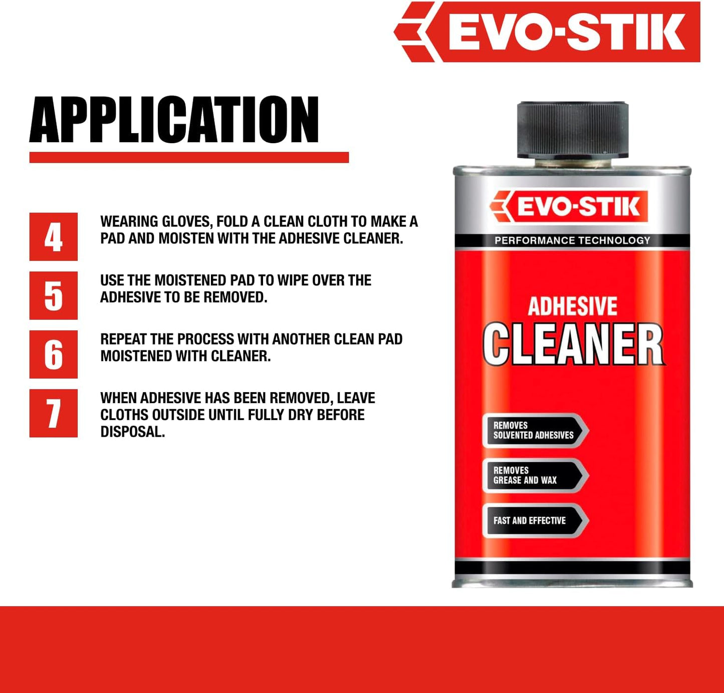 EVO-STIK Adhesive Cleaner | Fast and Effective | Removes Solvent | 250ml
