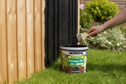 Ronseal One Coat Fence Life | Tudor Black | 1 x 12 Litre Tub