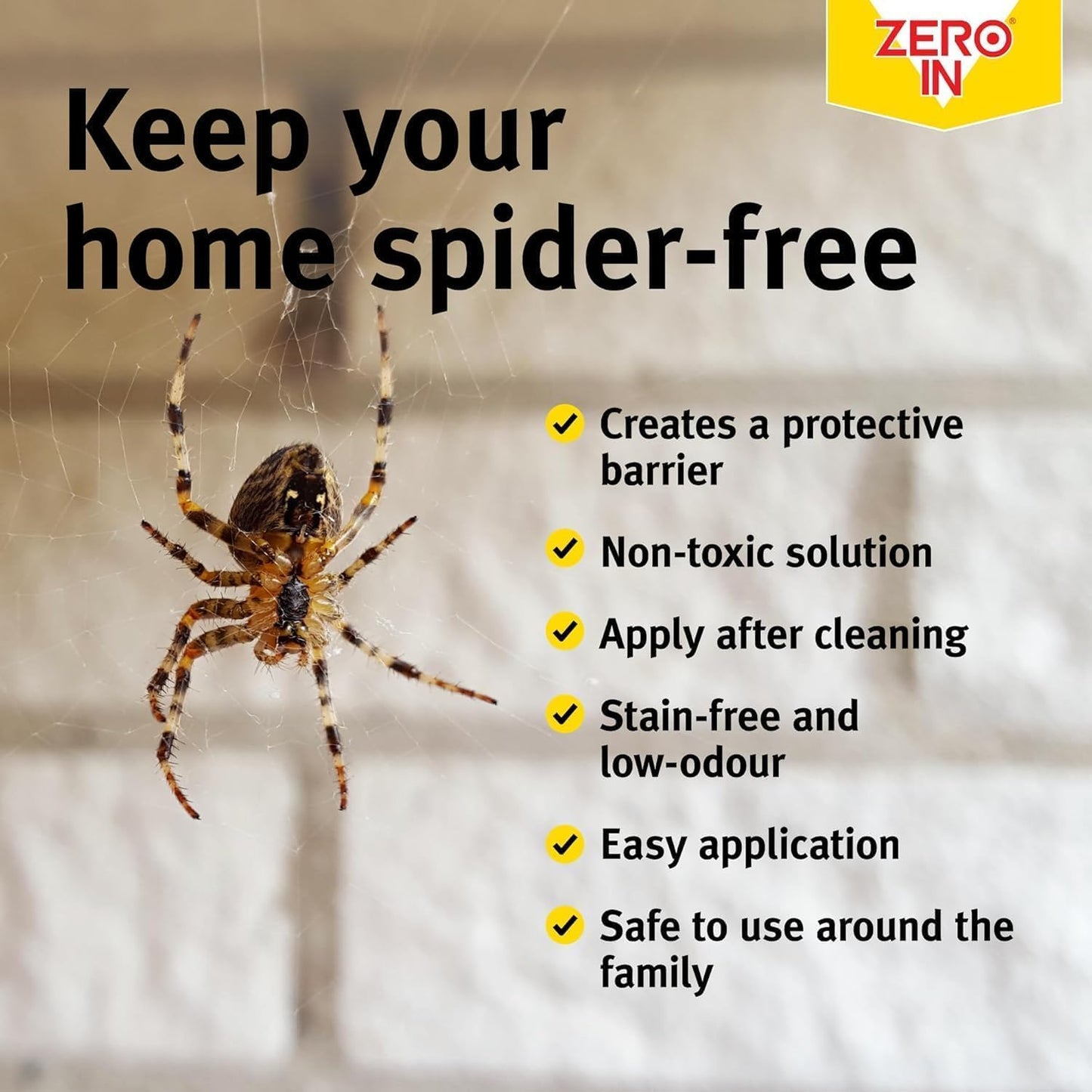 Zero In Spider Repellent  | Indoor Peppermint Oil Spray for Spiders | 500ml
