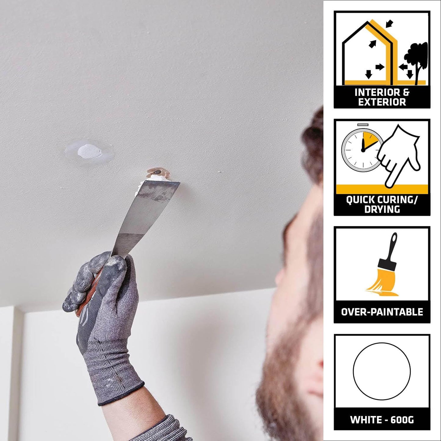 Everbuild All Purpose Ready Mixed Filler – Interior And Exterior Use – White – 600G