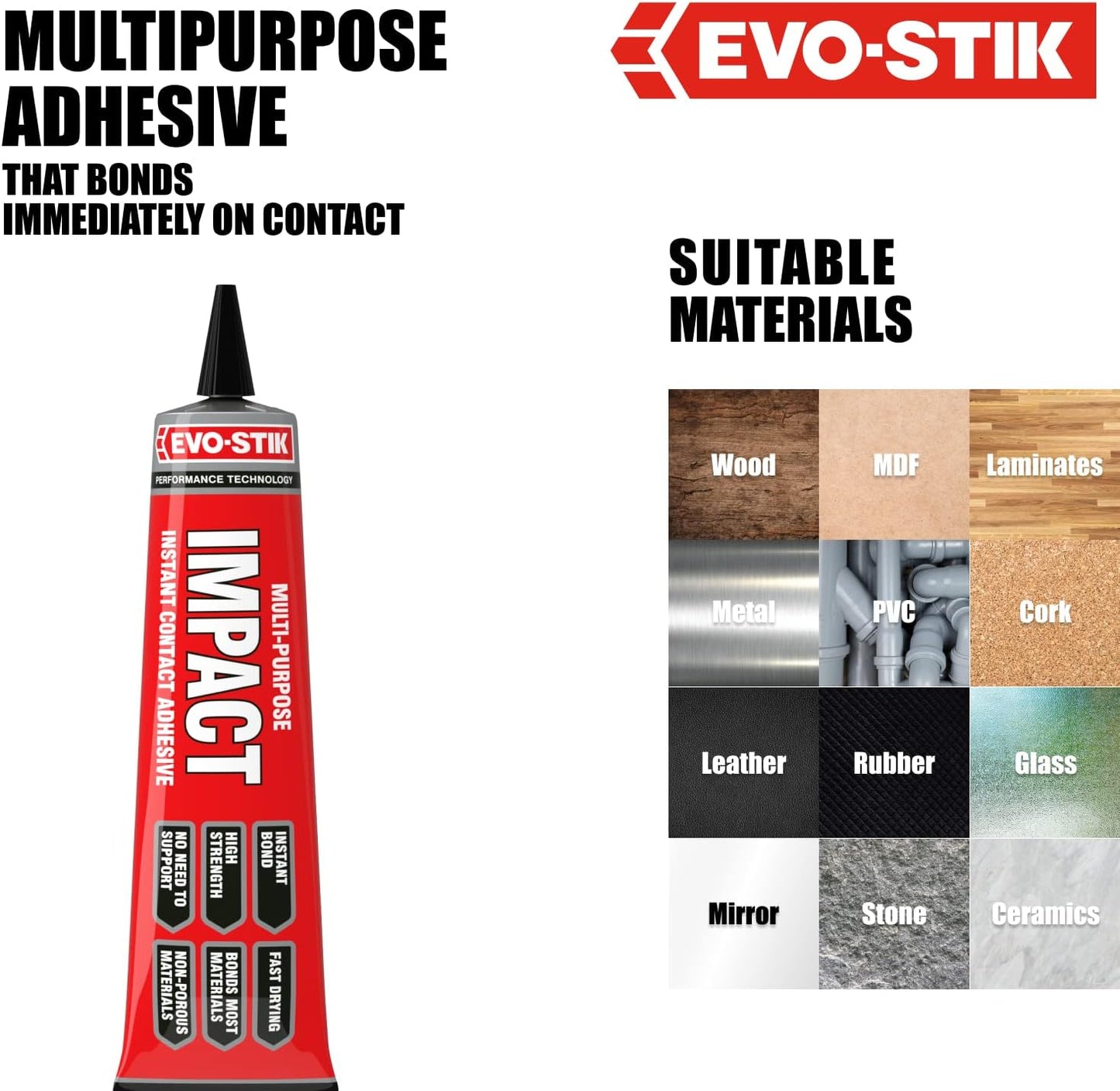 Evo Stick Instant Contact Adhesive Impact Multi-Purpose 30g Glue Super