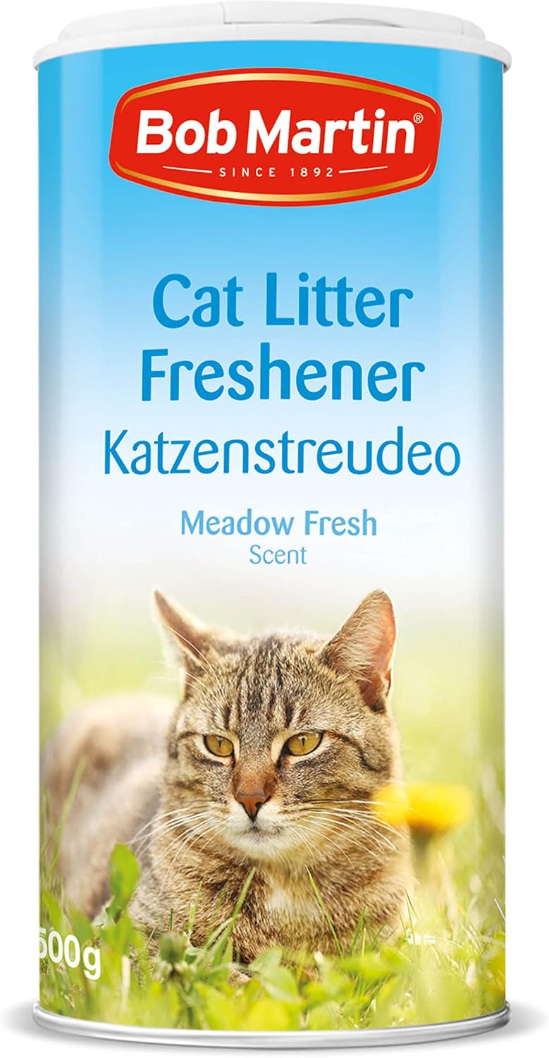 Bob Martin Cat Litter Freshener Powder, Meadow Fresh Scent 500g | 4 Pack Bundle