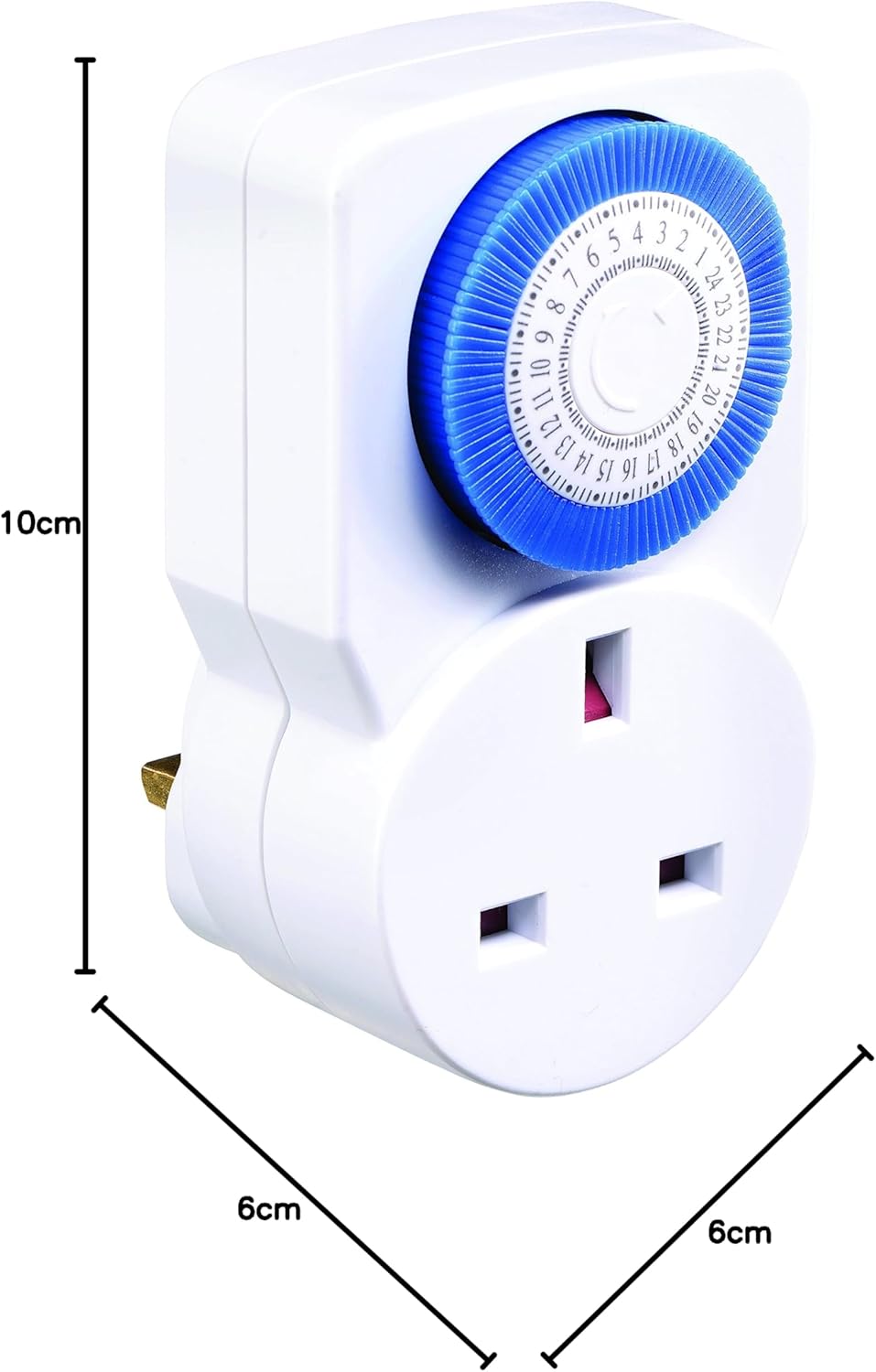 Masterplug Tms24-Mp Energy Saving Daily Mechanical Segment Timer Plug, White | 3 Pack