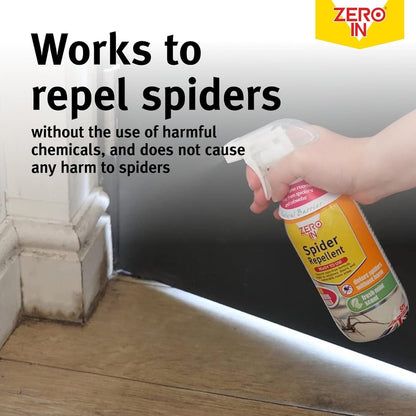 Zero In Spider Repellent  | Indoor Peppermint Oil Spray for Spiders | 500ml