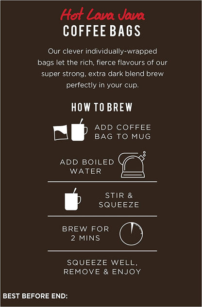 Taylors of Harrogate Hot Lava Java Coffee Bags (10 Enveloped Bags Per Pack x 3 Packs = 30 Coffee Bags)