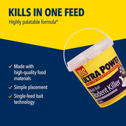 The Big Cheese Ultra Power Rodent Killer Bait Block | 15 x 20g | For Mice & Rats | Ultra Strength