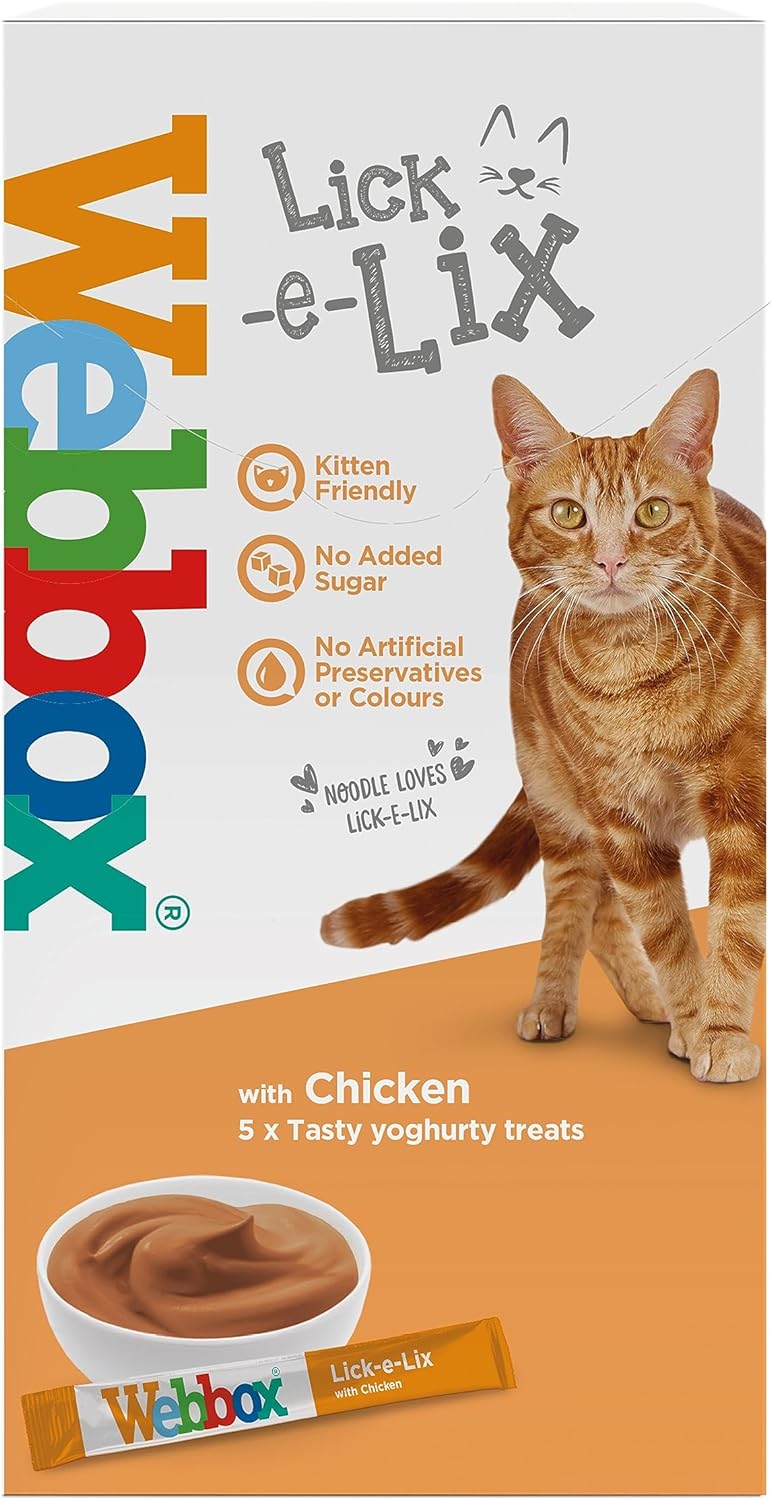 Webbox Lick-e-Lix Chicken 5 x 15g Sachets {10 Boxes}