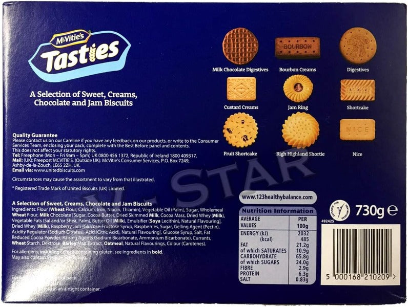 McVitie's Tasties Biscuits Assortment Selection Box 730g