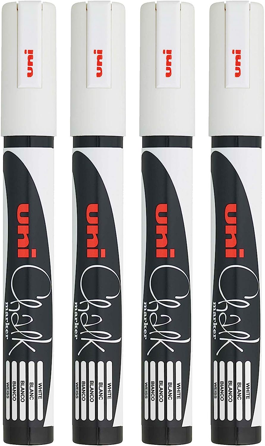 Uni-Ball UniChalk Chalk Marker Medium White (Pack of 4) 153494342