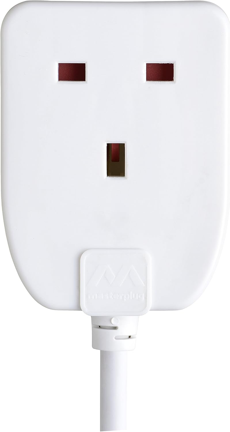 Masterplug Single Socket Long Extension Lead, 5 Metres, White