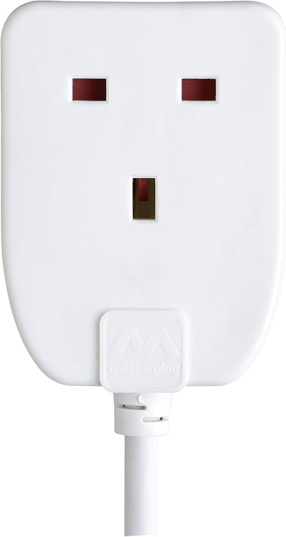 Masterplug Single Socket Long Extension Lead, 5 Metres, White